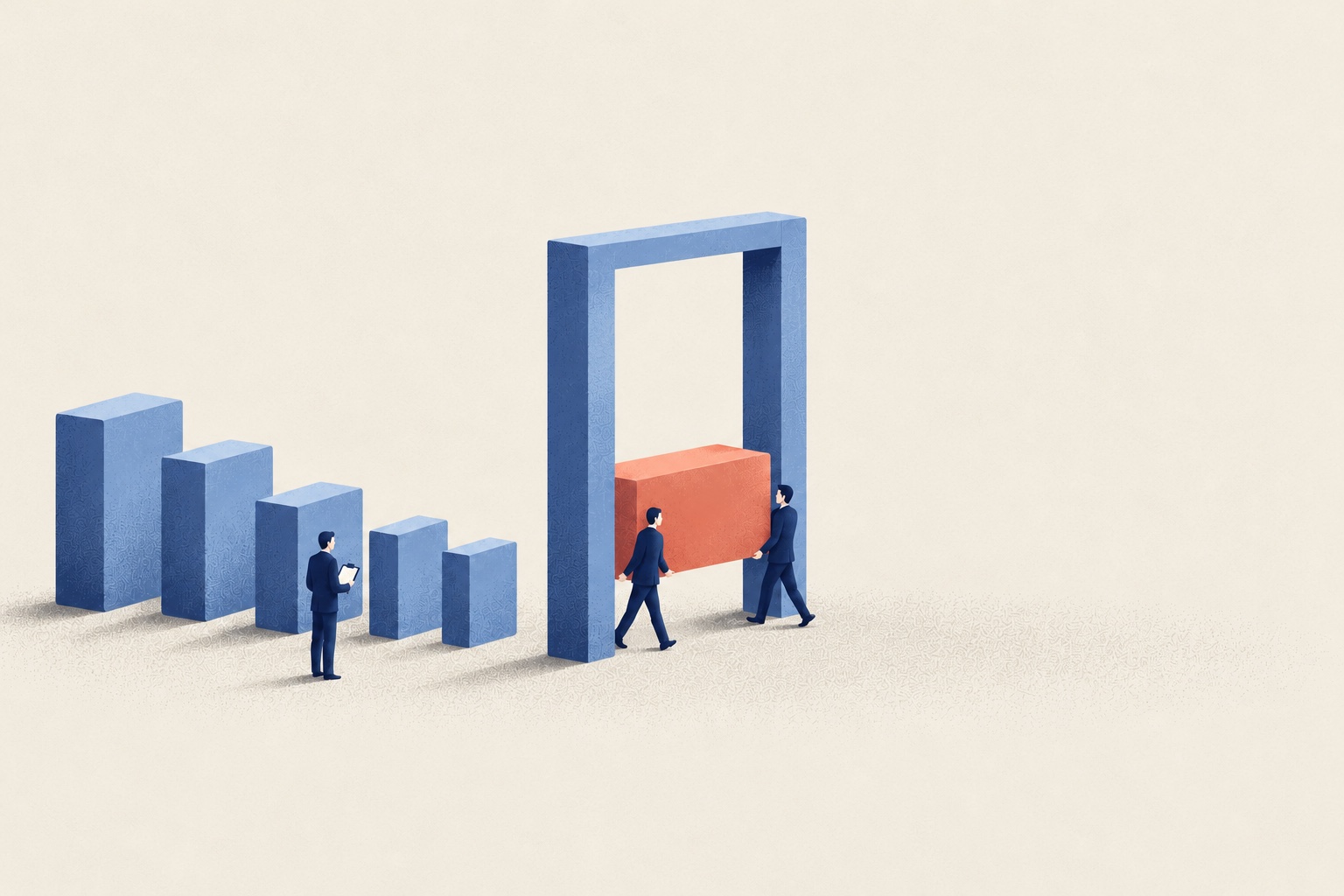 One thing goes through the door. The rest waits, in order, for a reason.